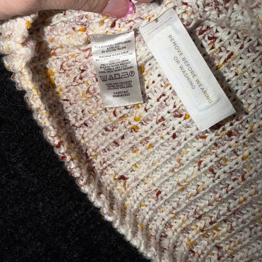 LOFT Knit Tank Top Women SP Pink Orange Excellent Marled V-Neck Petite Sweater - Picture 7 of 7
